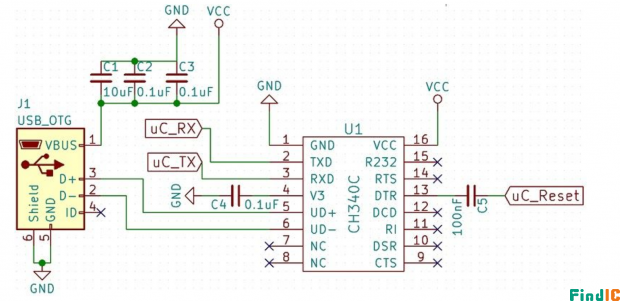 CH340G应用电路图