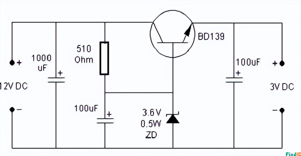 使用 BD139 晶体管的 DC-DC 转换器