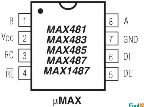 MAX485引脚图