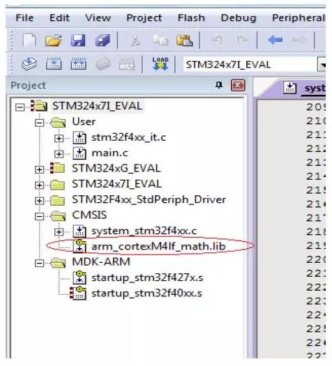 关于在ARM MDK 中使用STM32F4xx 硬件浮点单元的话题