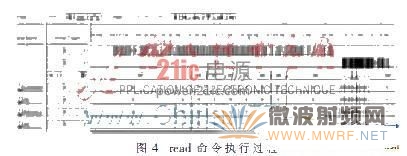 先施阅读器对测试芯片发送read命令时，用逻辑分析仪捕捉的内部信号