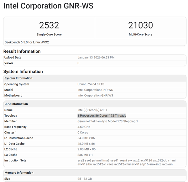 86核心、336MB缓存!Intel再次挑战AMD撕裂者