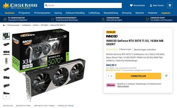 RTX 5070、RTX 5070 Ti在欧洲已破发！国内还是太贵