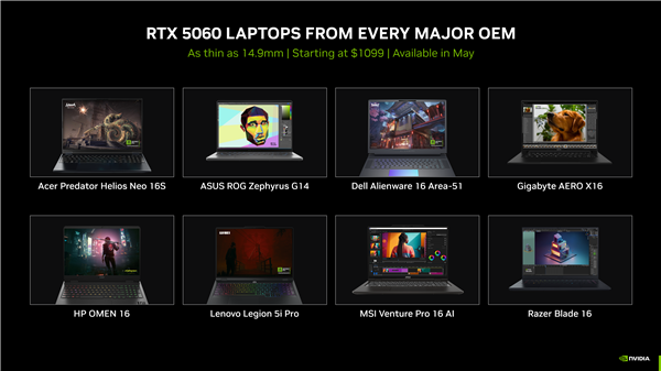 RTX 5060移动版低调发布：比桌面版缩水15％