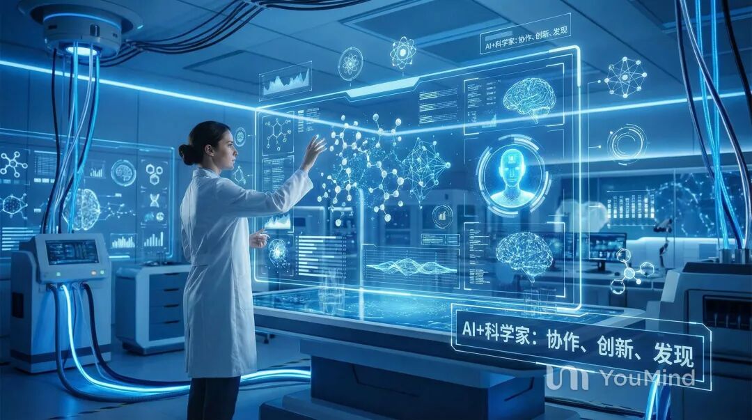 AI與科學家協作概念圖