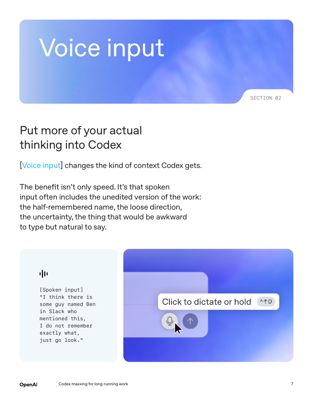 Voice input 頁面