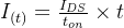 I_{(t)}=\frac{I_{DS}}{t_{on}}\times t