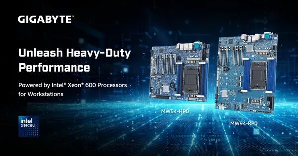 技嘉發布兩款至強600工作站主板：最高支持86核與128條PCIe 5.0