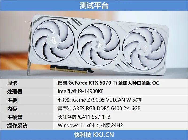 影驰RTX 5070 Ti金属大师白金版OC评测：全新设计 颜值也追上性能和做工