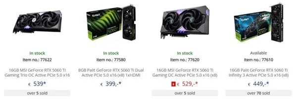 105比0！RTX 5060 Ti 16GB卖爆、8GB没人要