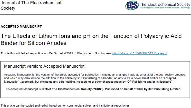 最新J.Electrochem.Soc.：揭秘PAA粘结剂中的锂离子和pH效应-电子工程专辑