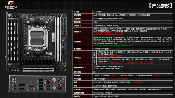 小體積不將就！七彩虹iGame B850I MINI OC V14主板評測：同級唯一異步超頻 一鍵釋放X3D滿血性能