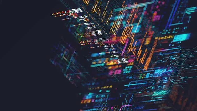 AI —人工智能 —概念CPU量子计算。数字化转型与大数据