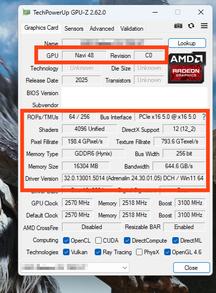 AMD RX 9070 XT显卡规格、跑分首曝：3.1GHz频率无敌