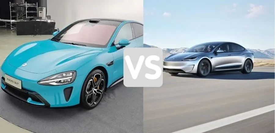xiaomi su7 vs tesla model3 vehicles