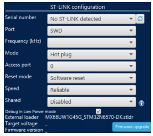 STM32CubeProgrammer連接STM32N6570-DK的ST-LINK配置
