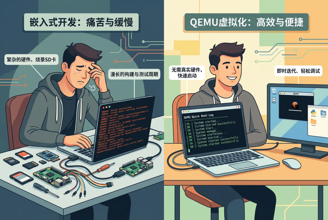 嵌入式開發：真機 SD 卡迭代 vs QEMU 30 秒循環