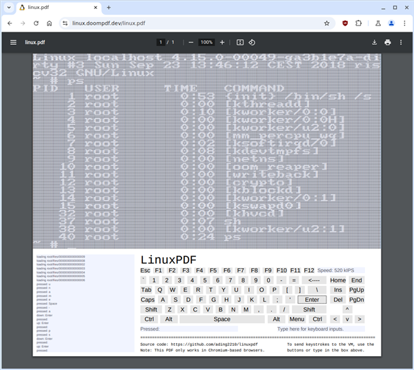 太疯狂了!高中生成功实现在PDF中运行Linux-电子工程专辑